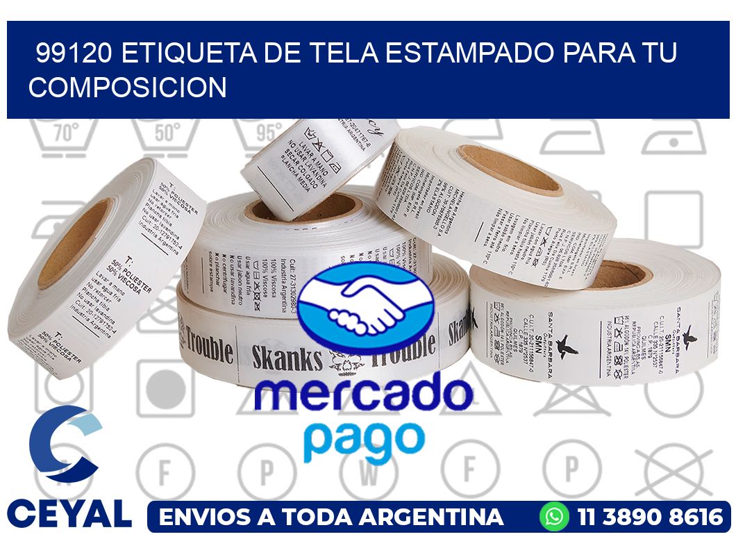 99120 ETIQUETA DE TELA ESTAMPADO PARA TU COMPOSICION