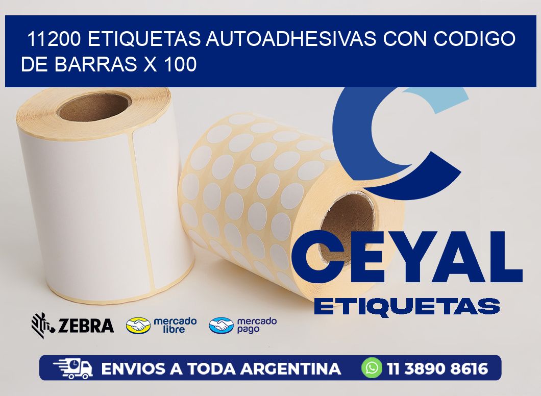 11200 ETIQUETAS AUTOADHESIVAS CON CODIGO DE BARRAS X 100