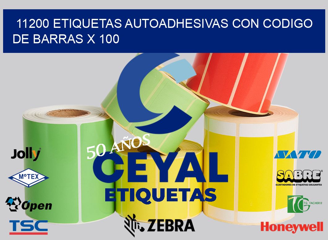 11200 ETIQUETAS AUTOADHESIVAS CON CODIGO DE BARRAS X 100