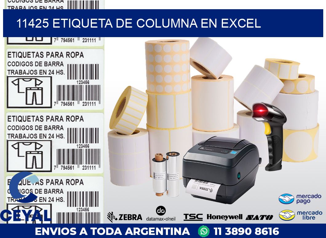 11425 Etiqueta de columna en Excel