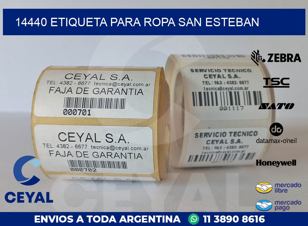 14440 ETIQUETA PARA ROPA SAN ESTEBAN