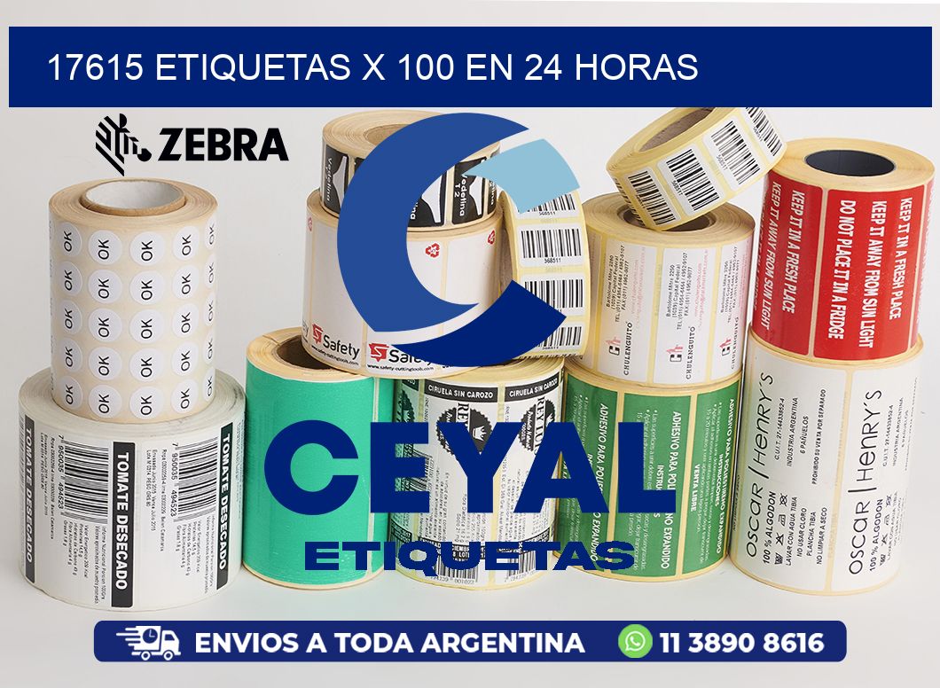 17615 ETIQUETAS X 100 EN 24 HORAS