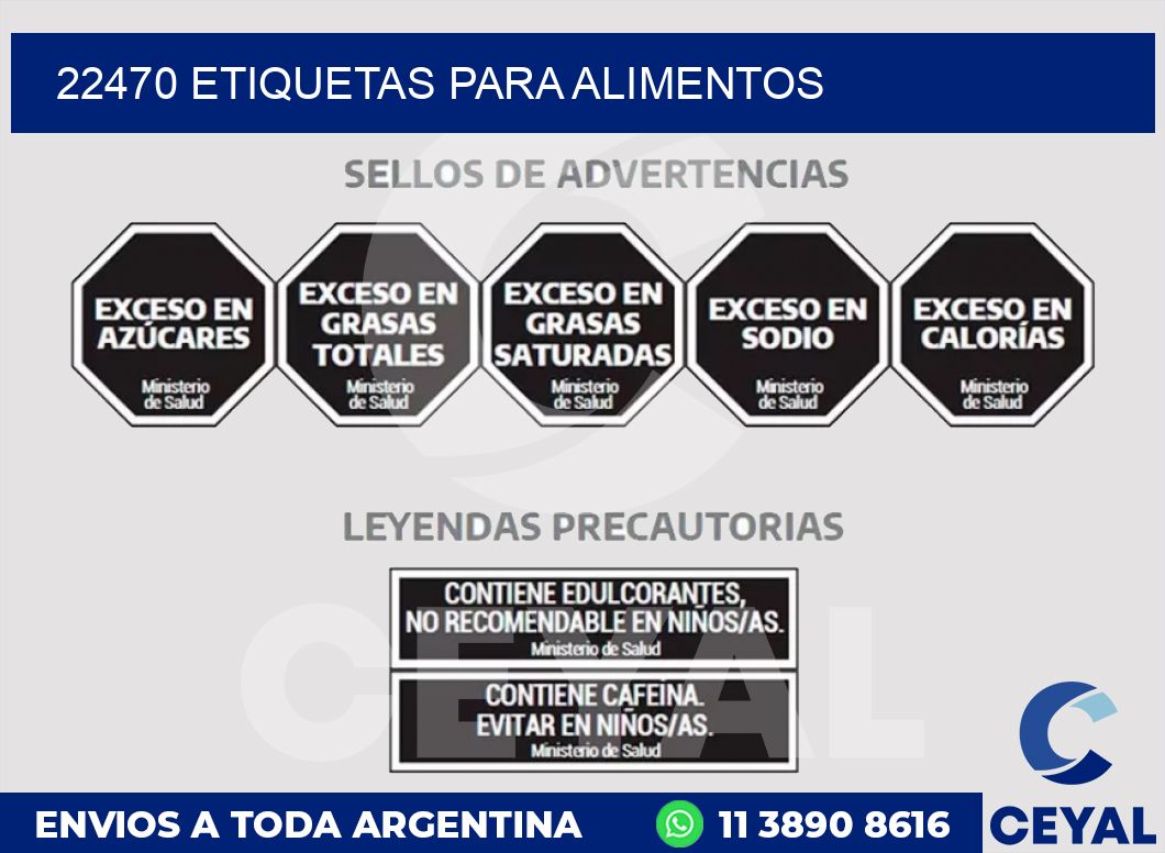 22470 ETIQUETAS PARA ALIMENTOS
