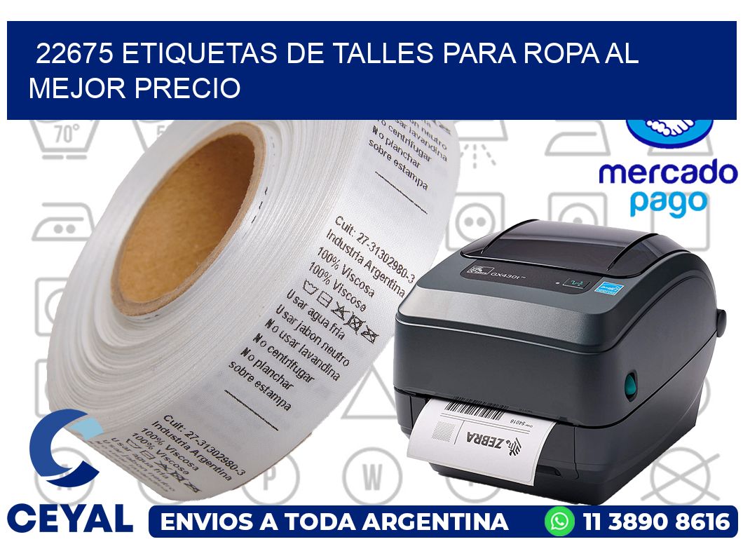 22675 ETIQUETAS DE TALLES PARA ROPA AL MEJOR PRECIO
