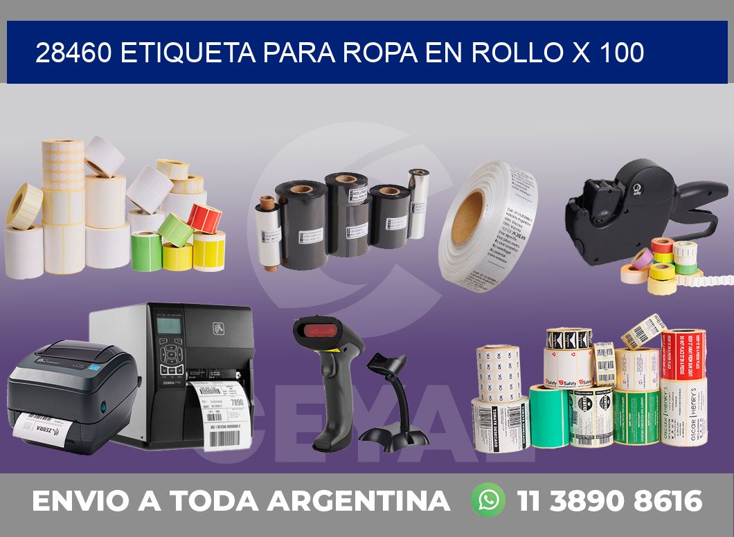 28460 ETIQUETA PARA ROPA EN ROLLO X 100