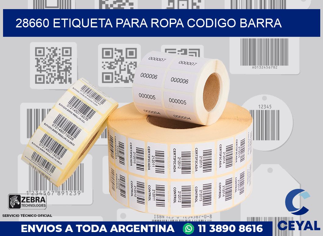 28660 ETIQUETA PARA ROPA CODIGO BARRA