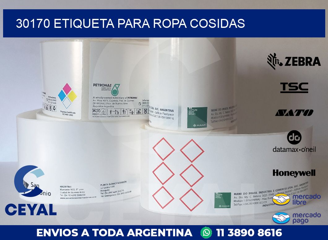 30170 ETIQUETA PARA ROPA COSIDAS