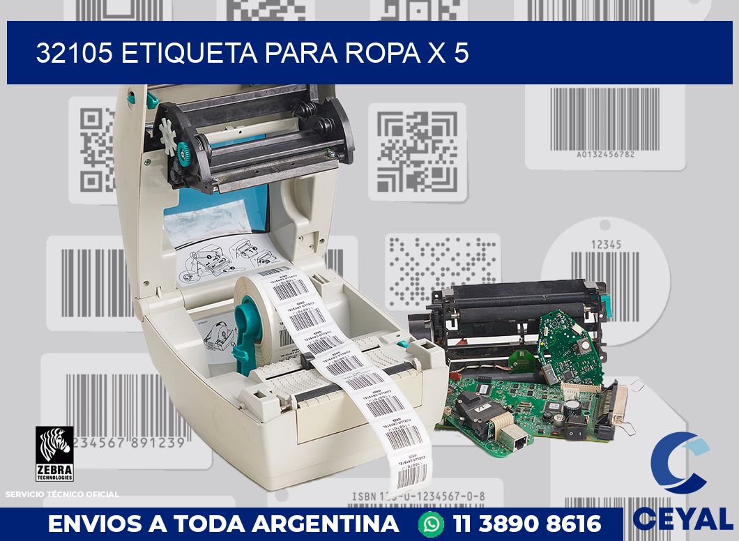 32105 ETIQUETA PARA ROPA X 5