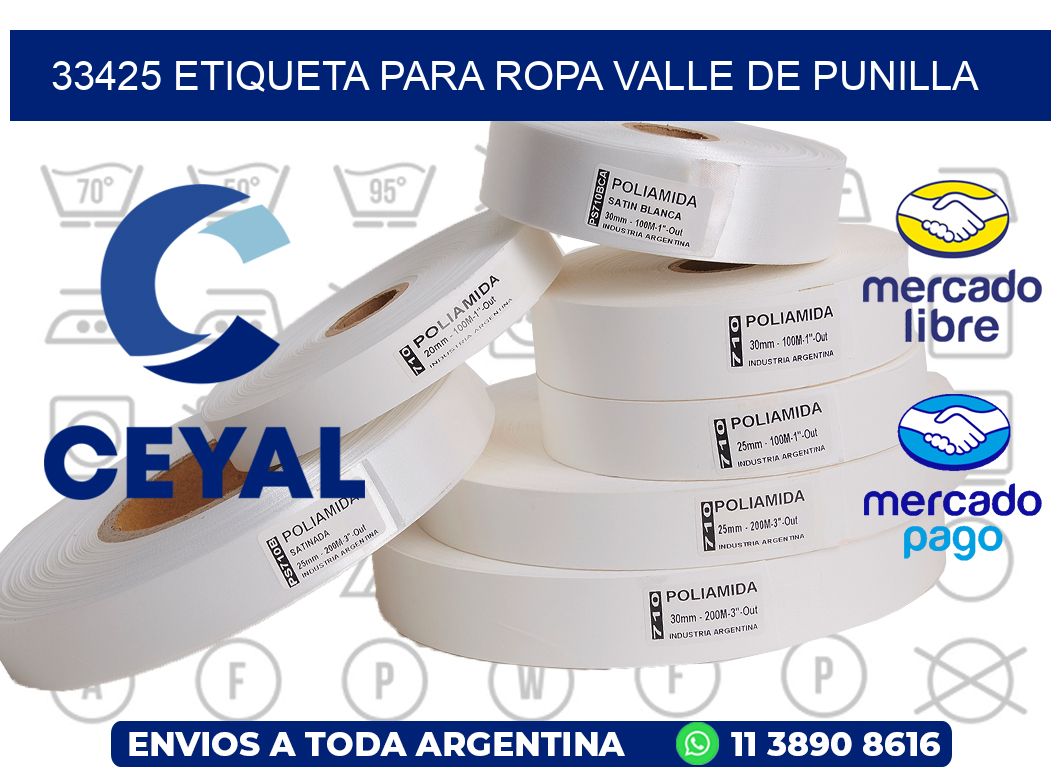 33425 ETIQUETA PARA ROPA VALLE DE PUNILLA