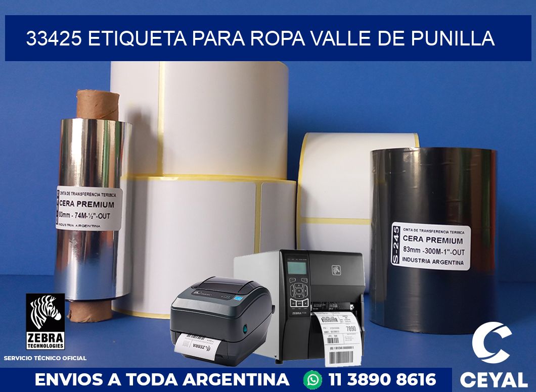 33425 ETIQUETA PARA ROPA VALLE DE PUNILLA