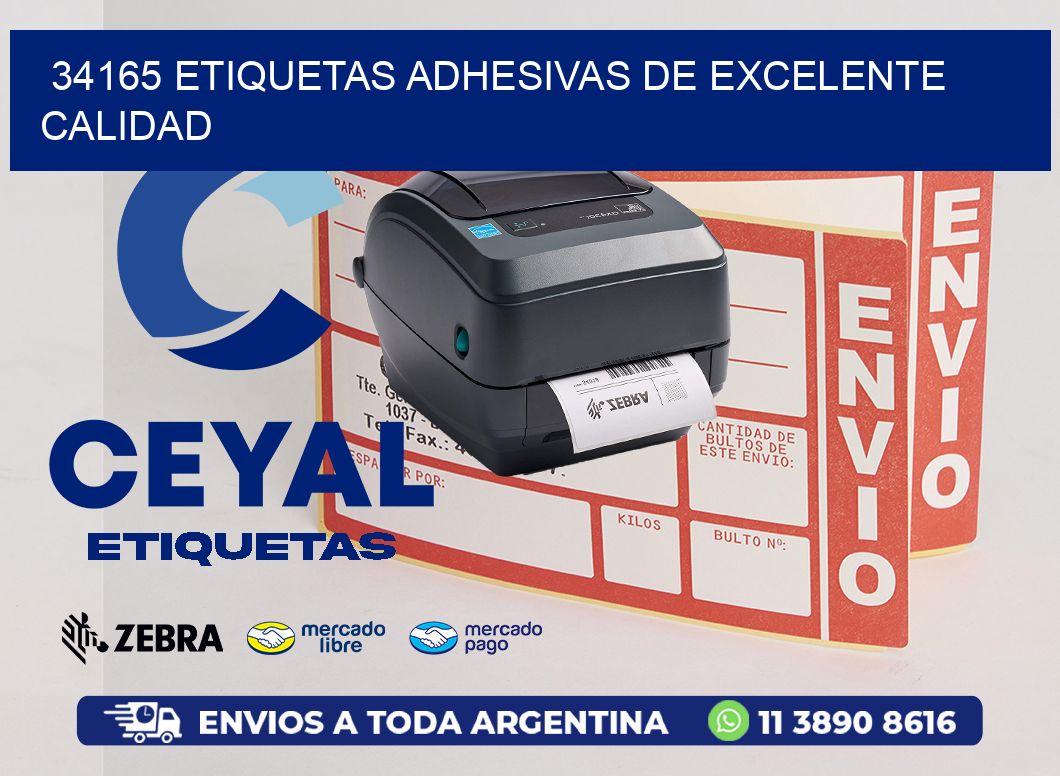 34165 ETIQUETAS ADHESIVAS DE EXCELENTE CALIDAD