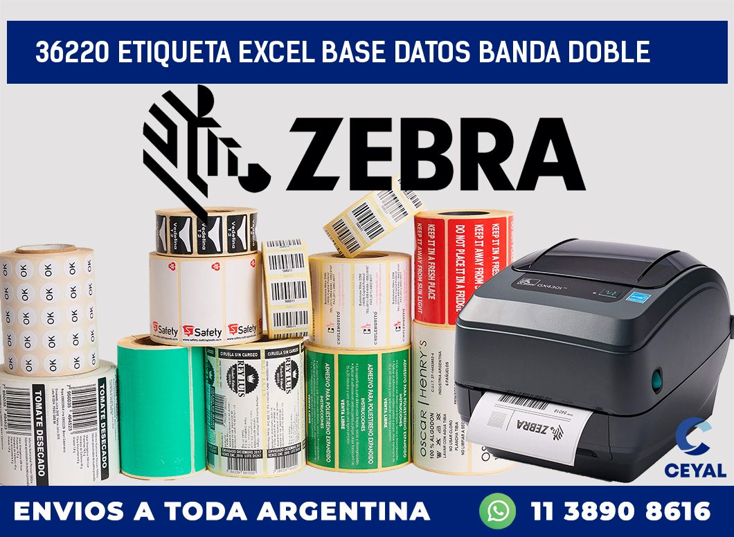 36220 etiqueta excel base datos banda doble