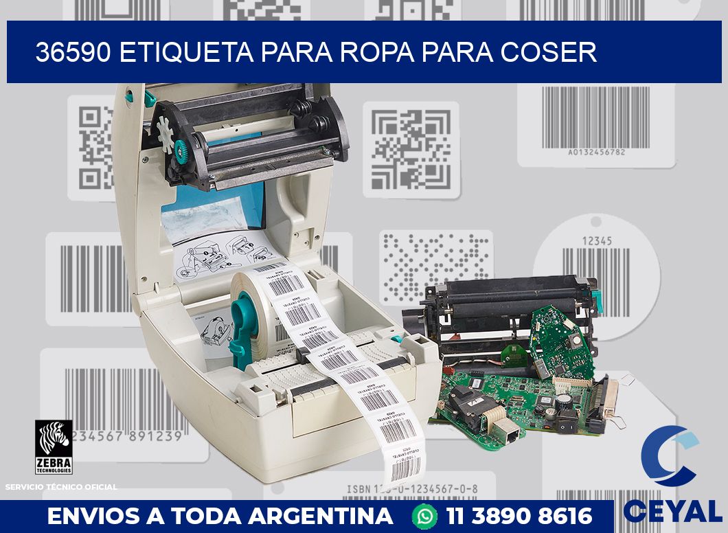 36590 ETIQUETA PARA ROPA PARA COSER