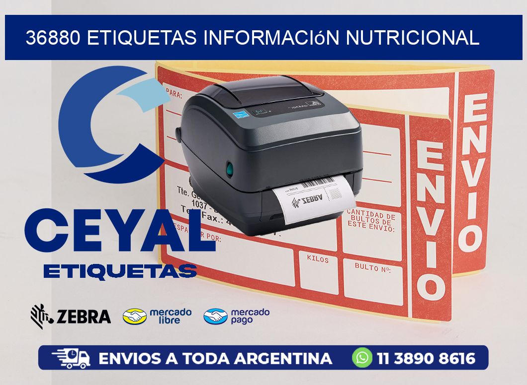 36880 etiquetas Información nutricional