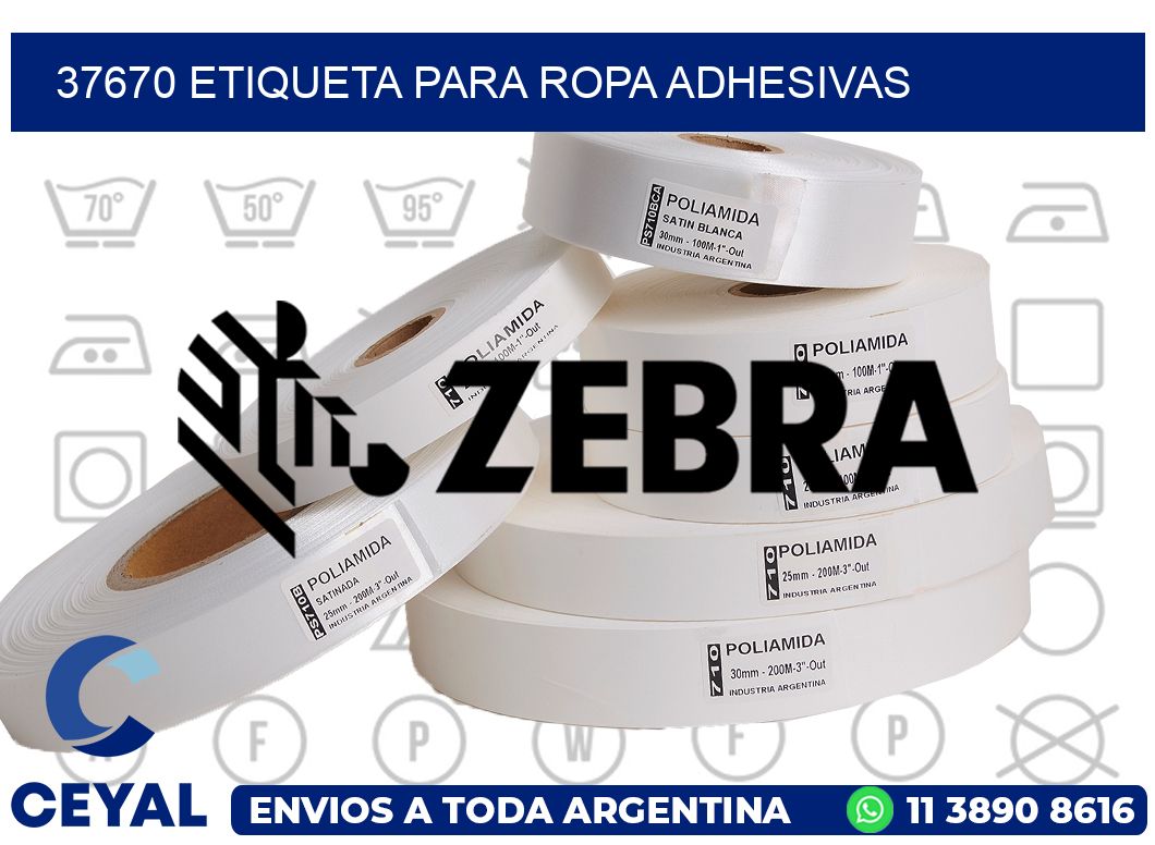 37670 ETIQUETA PARA ROPA ADHESIVAS