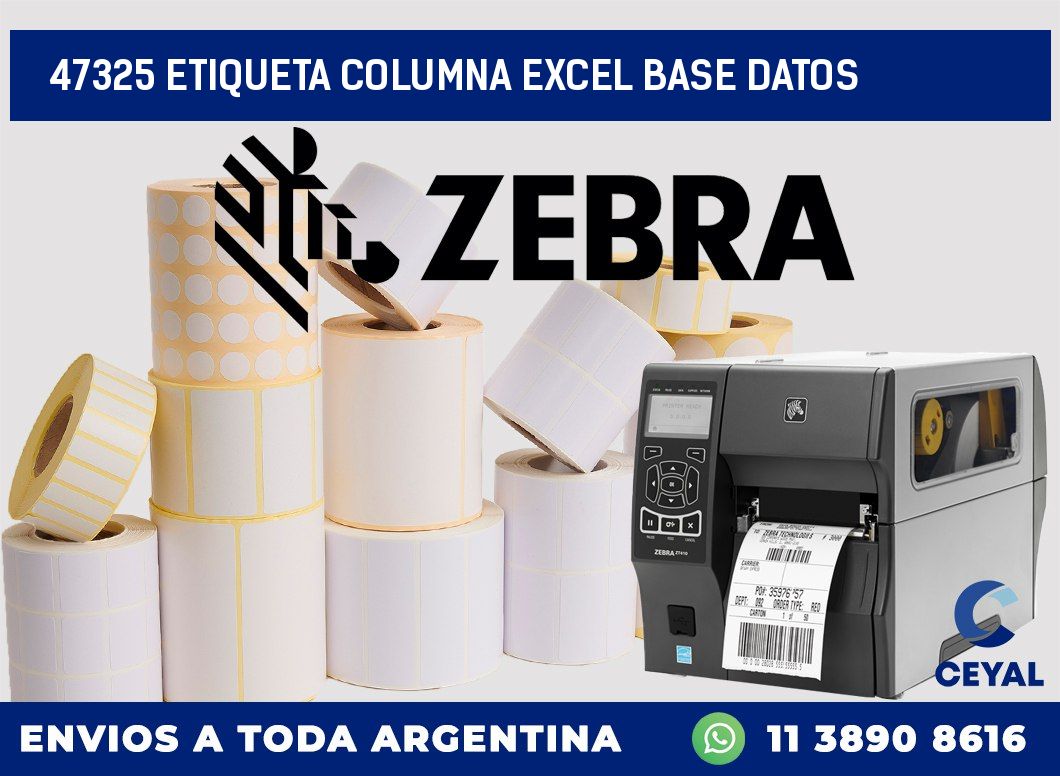 47325 etiqueta columna excel base datos