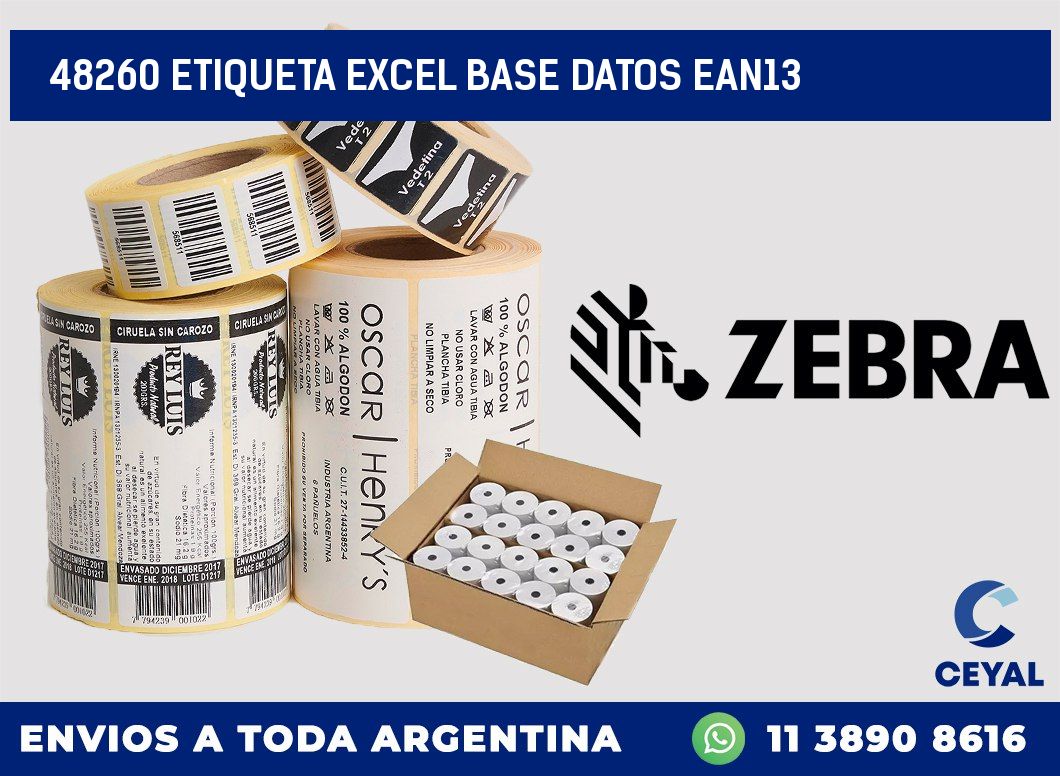 48260 etiqueta excel base datos ean13