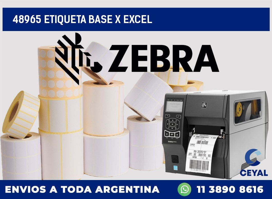 48965 etiqueta base x excel