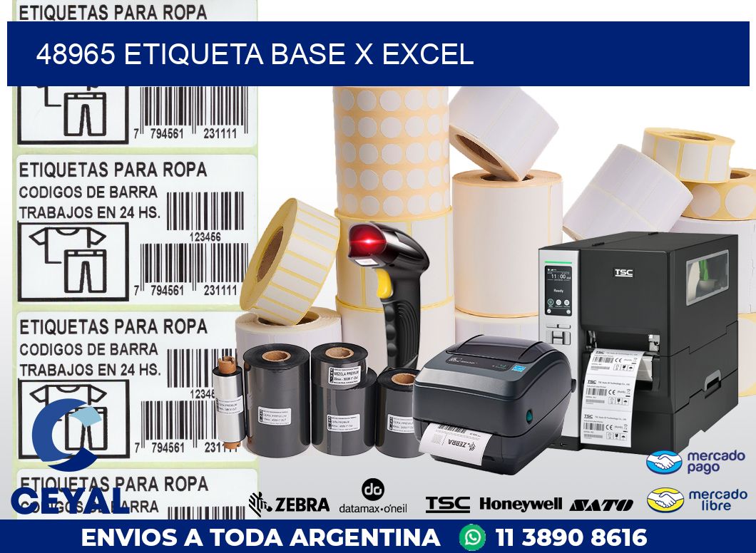 48965 etiqueta base x excel