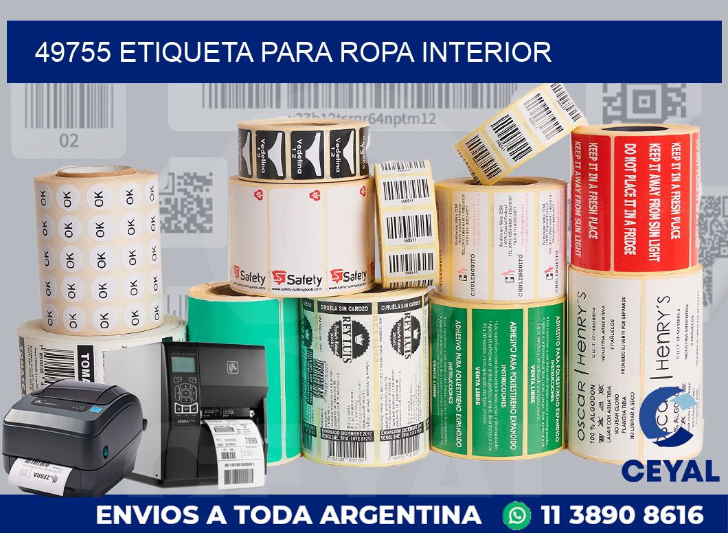 49755 ETIQUETA PARA ROPA INTERIOR