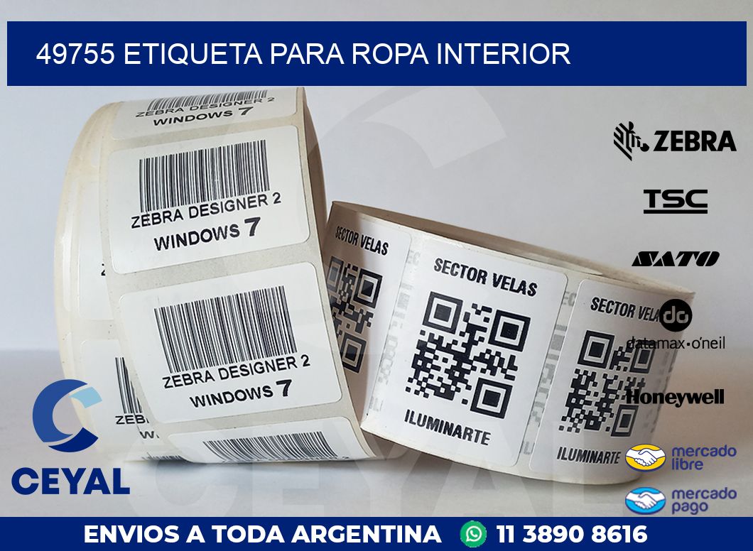 49755 ETIQUETA PARA ROPA INTERIOR