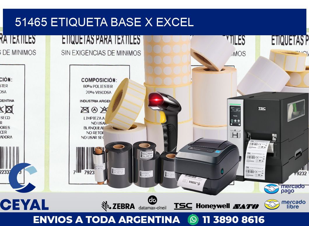 51465 etiqueta base x excel