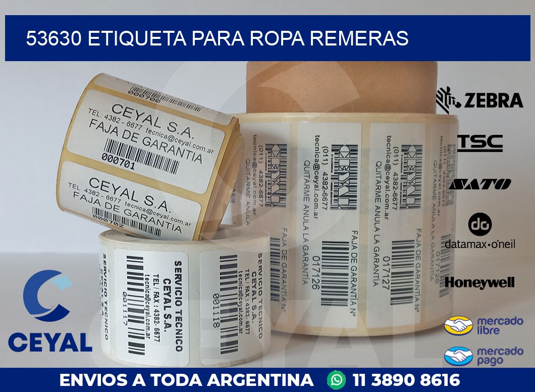 53630 ETIQUETA PARA ROPA REMERAS