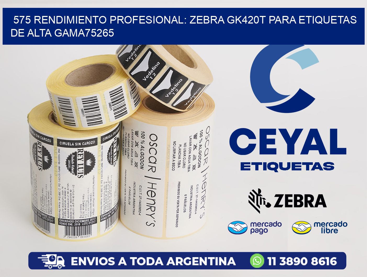 575 Rendimiento Profesional: Zebra GK420T para Etiquetas de Alta Gama75265