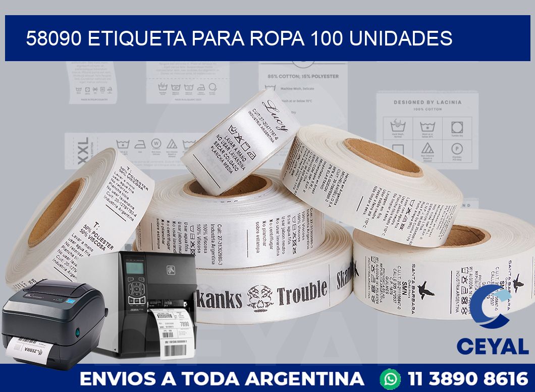 58090 ETIQUETA PARA ROPA 100 UNIDADES