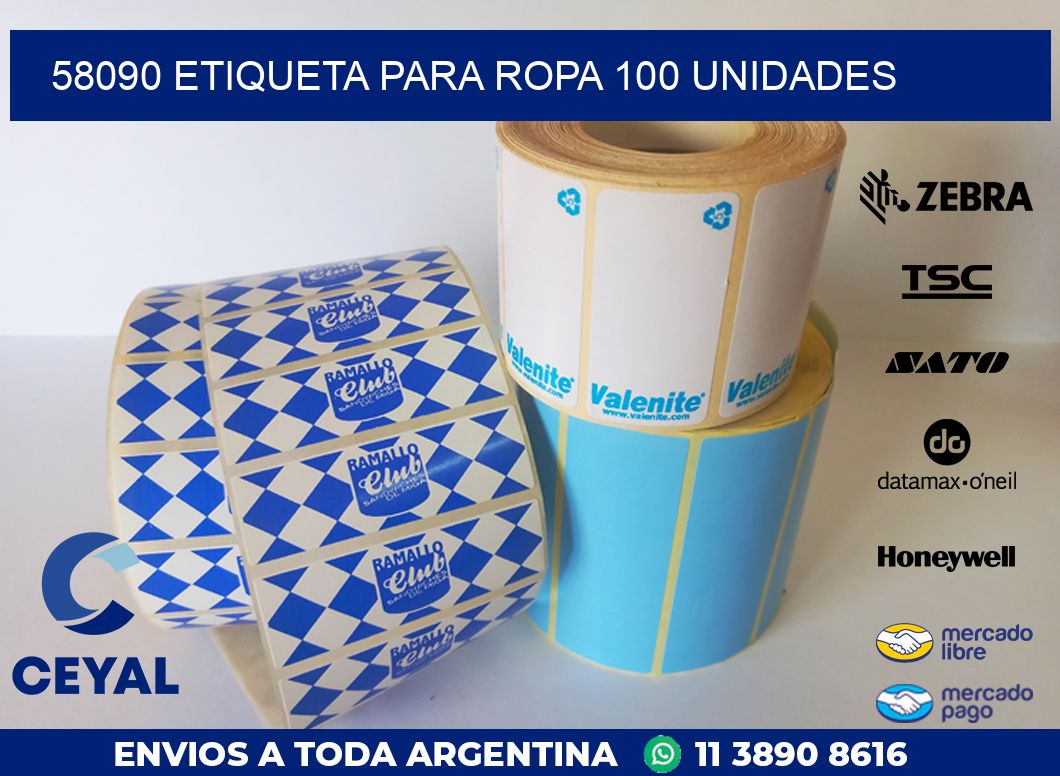 58090 ETIQUETA PARA ROPA 100 UNIDADES