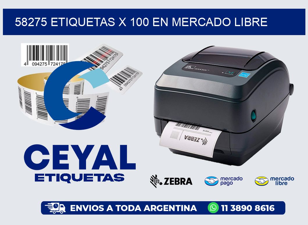 58275 ETIQUETAS X 100 EN MERCADO LIBRE