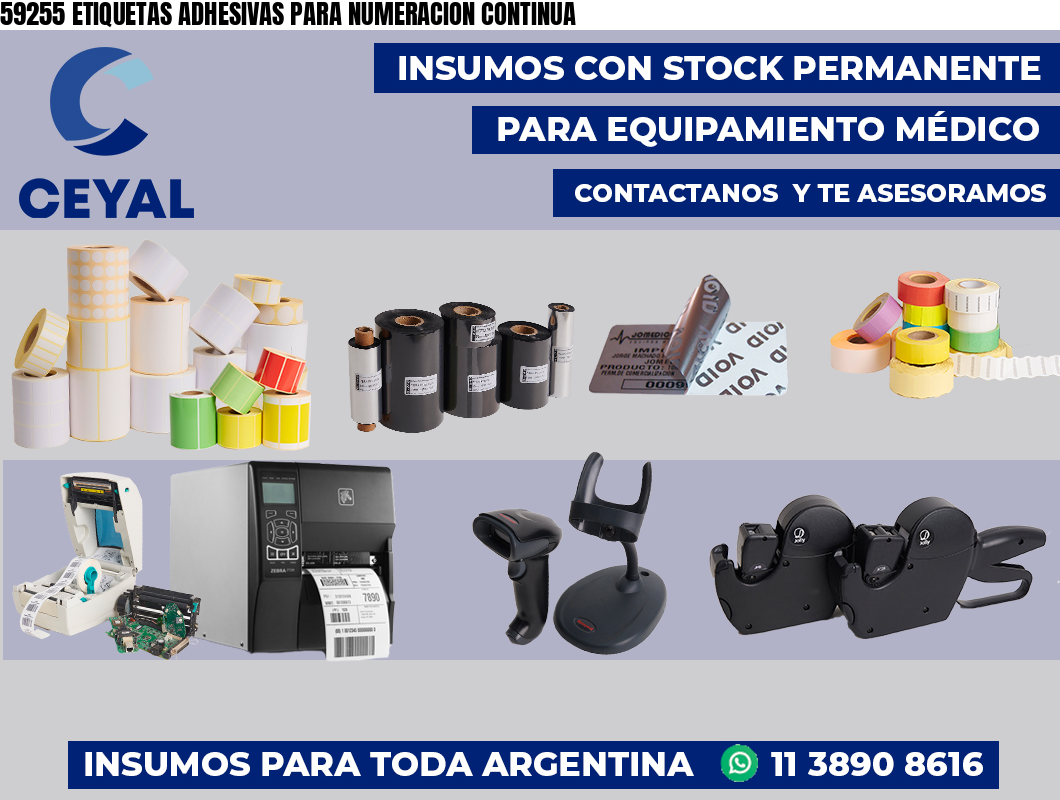 59255 ETIQUETAS ADHESIVAS PARA NUMERACION CONTINUA