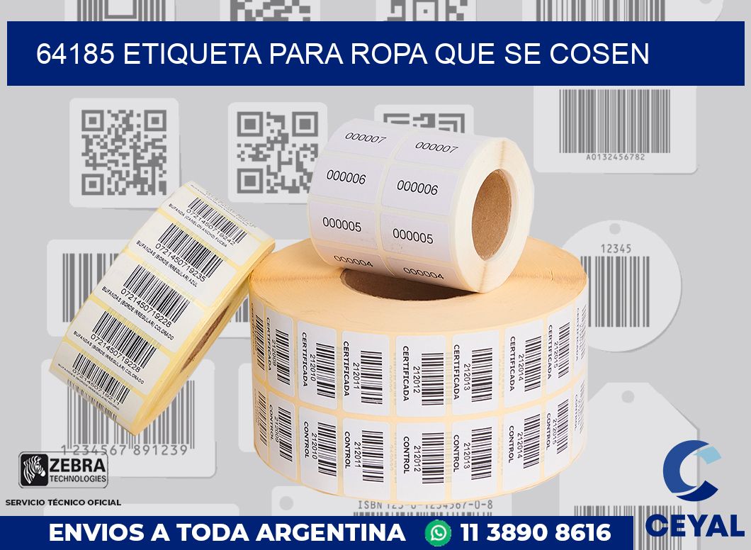 64185 ETIQUETA PARA ROPA QUE SE COSEN