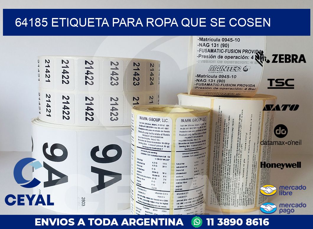 64185 ETIQUETA PARA ROPA QUE SE COSEN