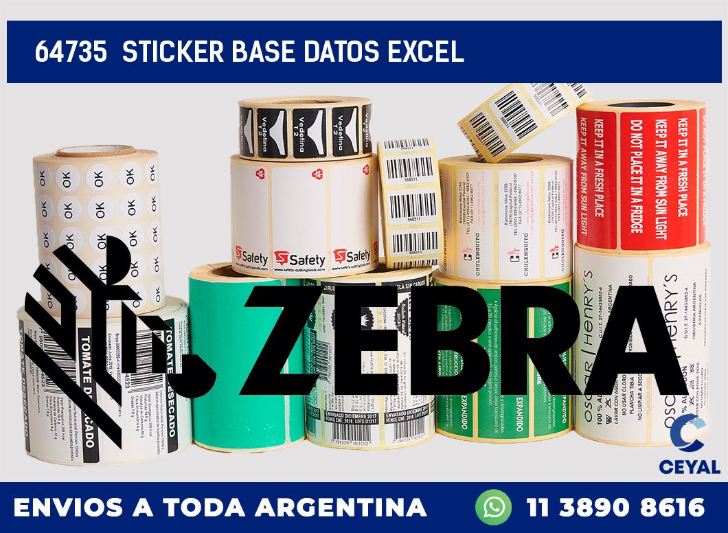 64735  sticker base datos excel