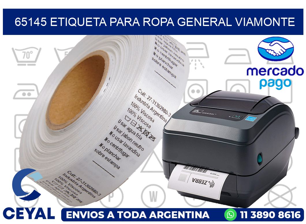 65145 ETIQUETA PARA ROPA GENERAL VIAMONTE