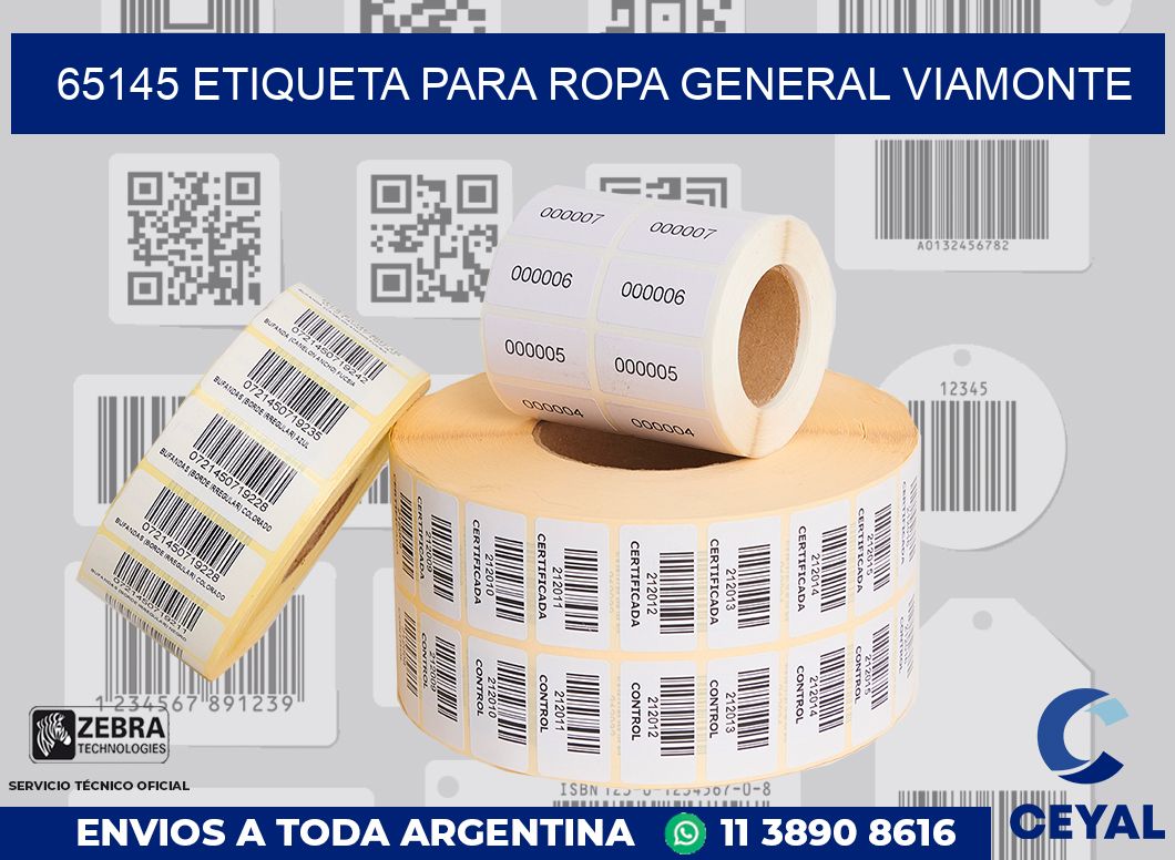 65145 ETIQUETA PARA ROPA GENERAL VIAMONTE