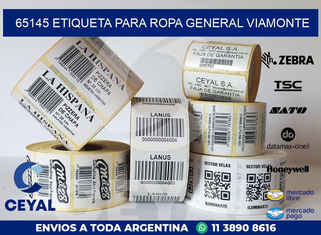 65145 ETIQUETA PARA ROPA GENERAL VIAMONTE