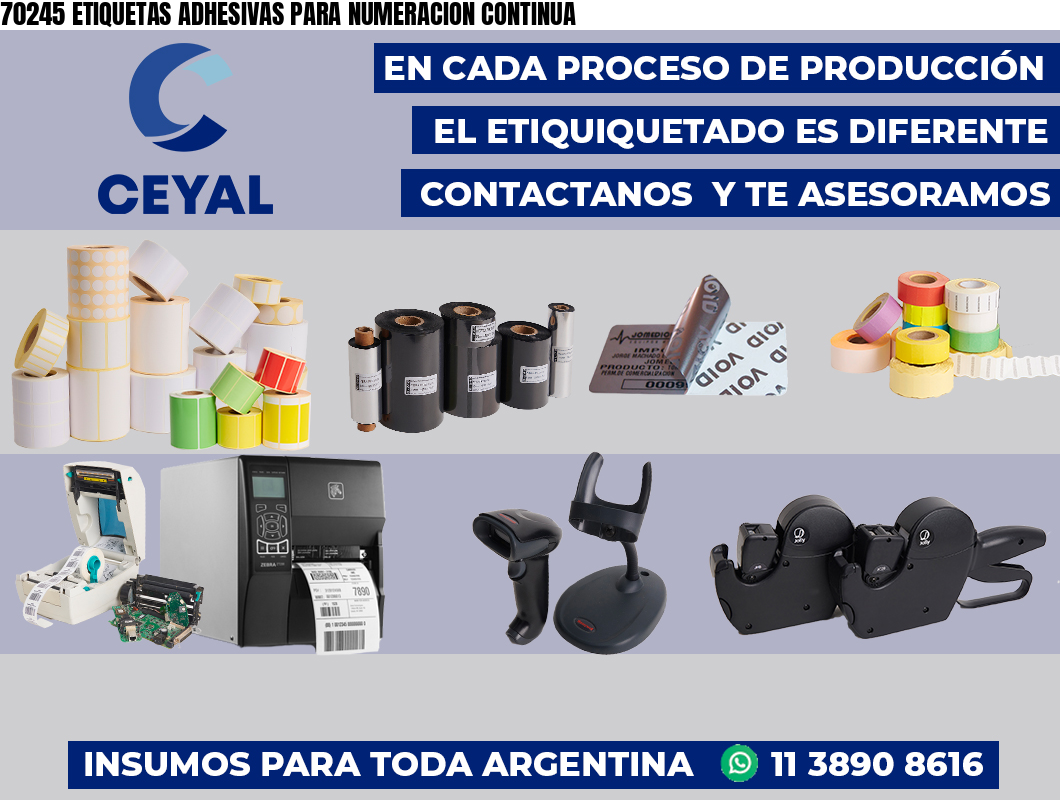 70245 ETIQUETAS ADHESIVAS PARA NUMERACION CONTINUA