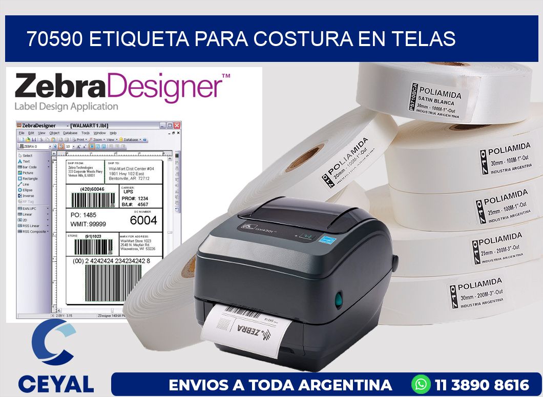 70590 ETIQUETA PARA COSTURA EN TELAS