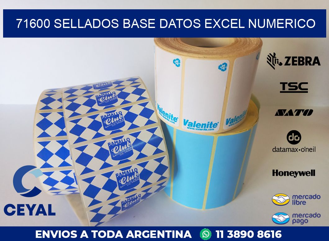 71600 sellados base datos excel numerico