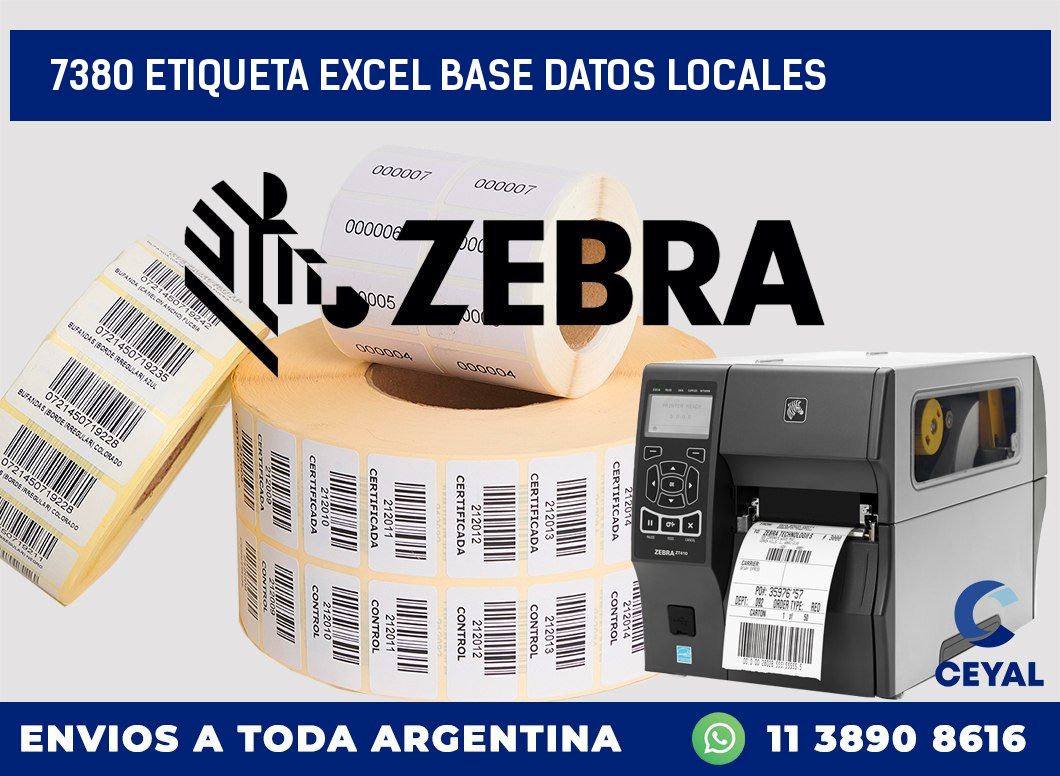 7380 etiqueta excel base datos locales