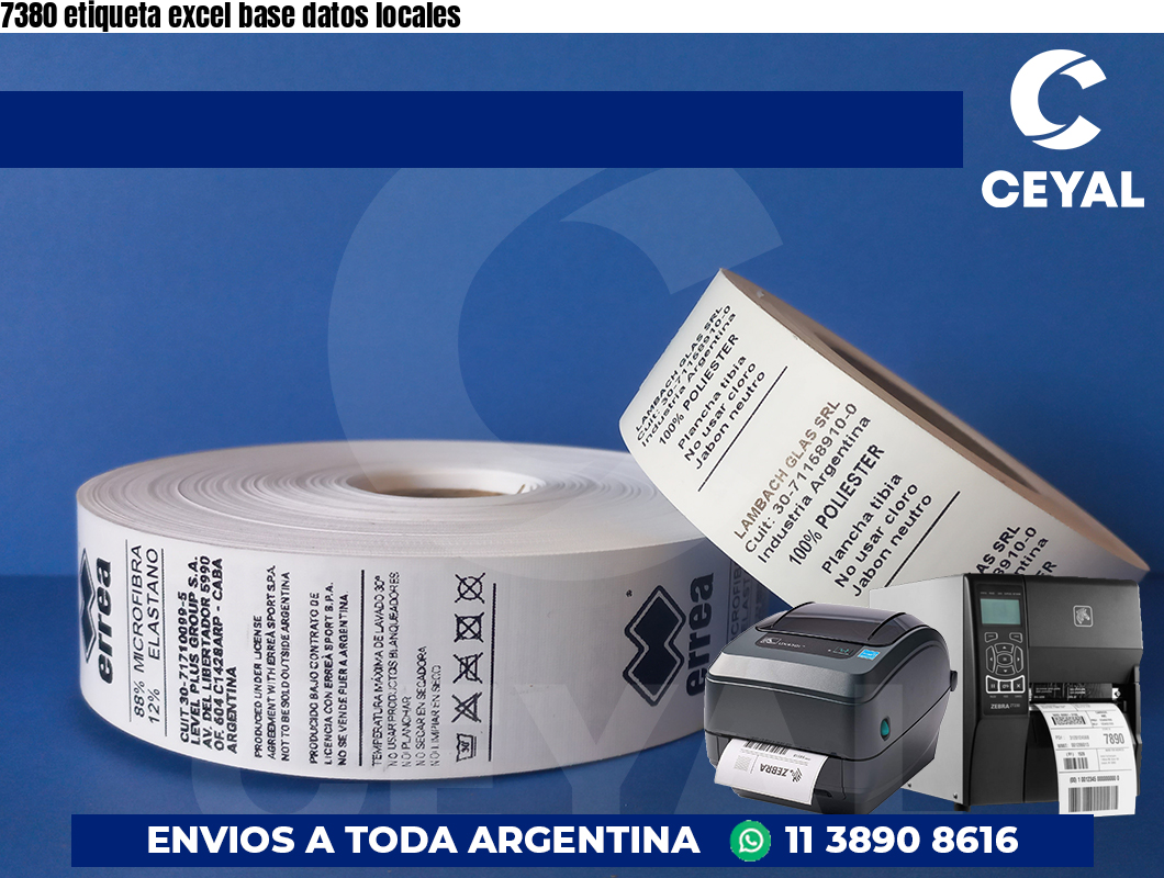 7380 etiqueta excel base datos locales