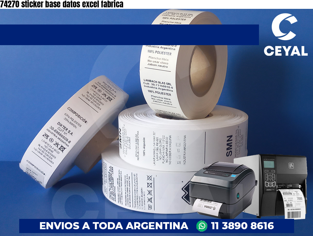74270 sticker base datos excel fabrica
