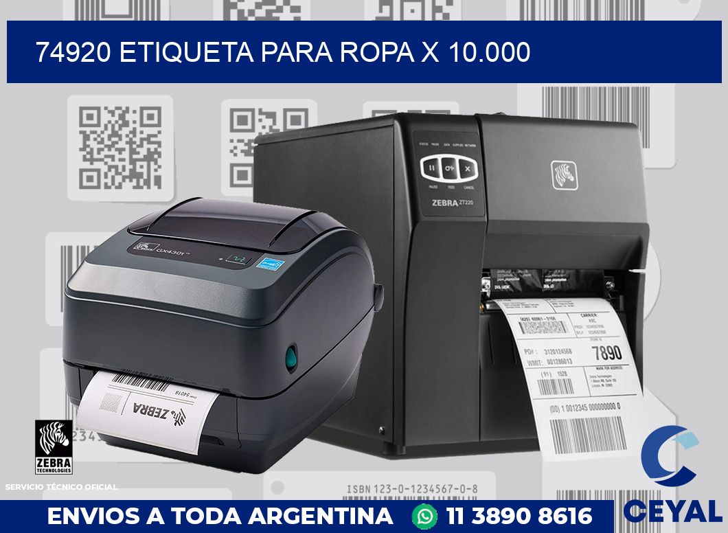 74920 ETIQUETA PARA ROPA X 10.000