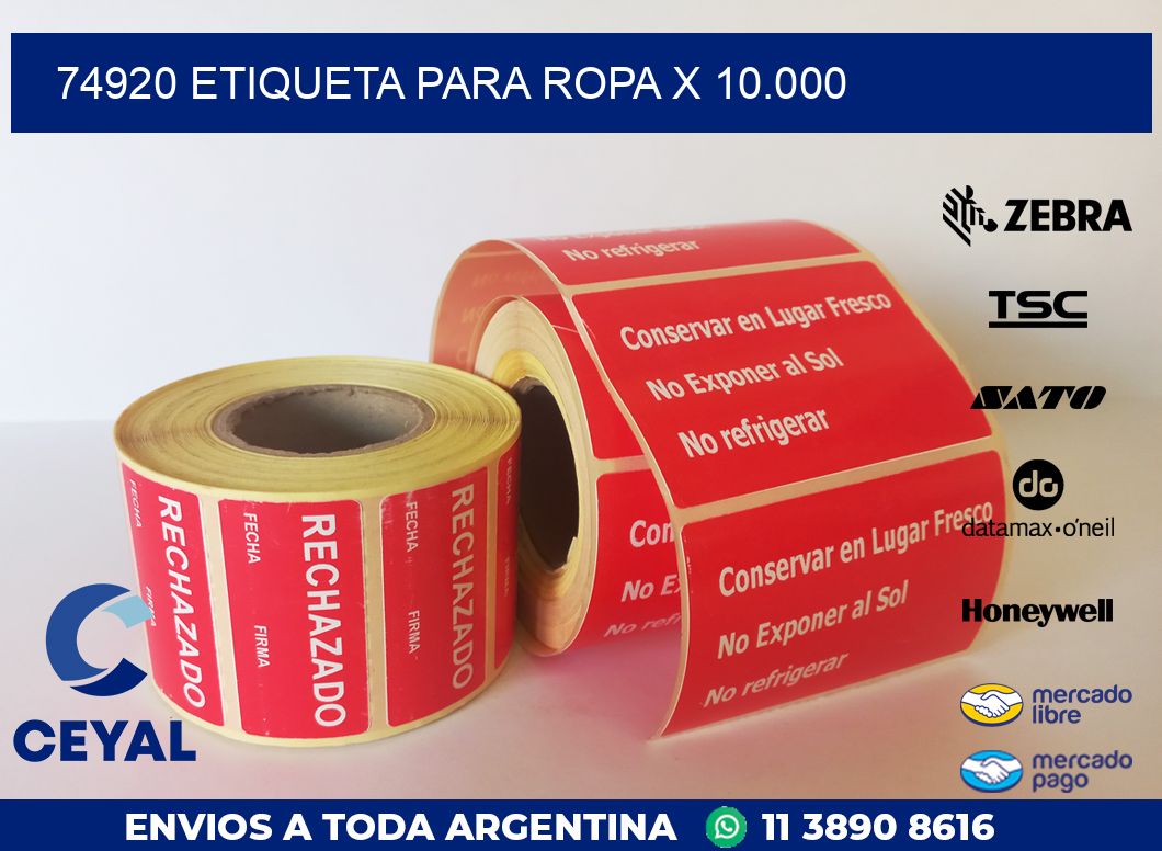 74920 ETIQUETA PARA ROPA X 10.000