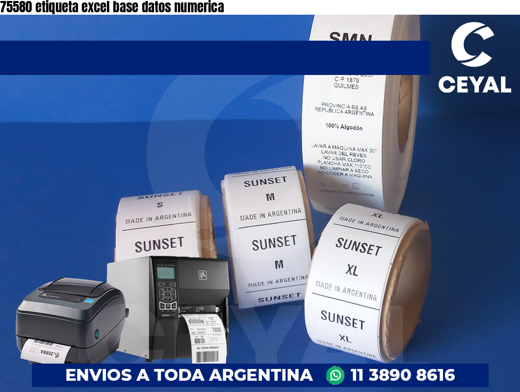 75580 etiqueta excel base datos numerica