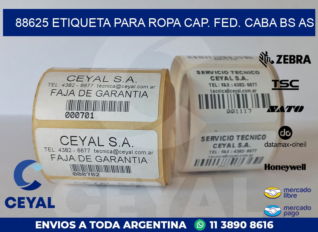 88625 ETIQUETA PARA ROPA CAP. FED. CABA BS AS