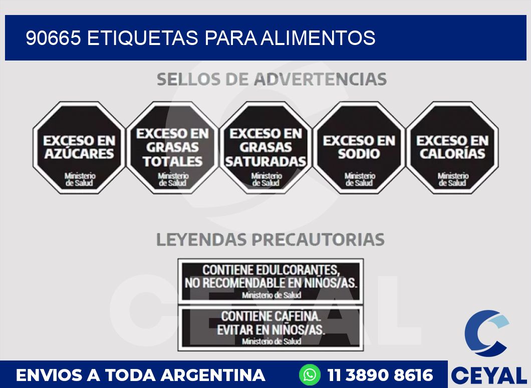 90665 ETIQUETAS PARA ALIMENTOS