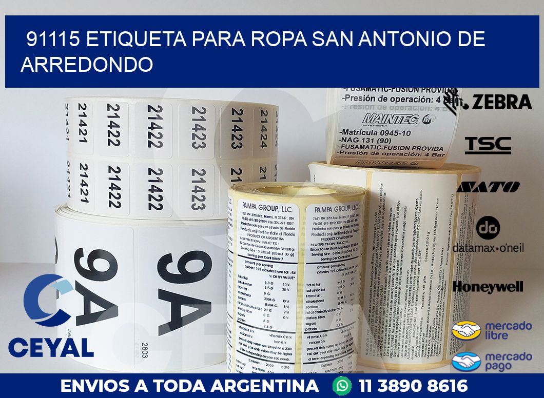 91115 ETIQUETA PARA ROPA SAN ANTONIO DE ARREDONDO